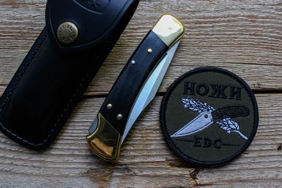 Складной нож Автоматический BUCK 0112BRSA 112 Auto Knife c клинком из стали 420HC, рукоять дерево (Эбен)