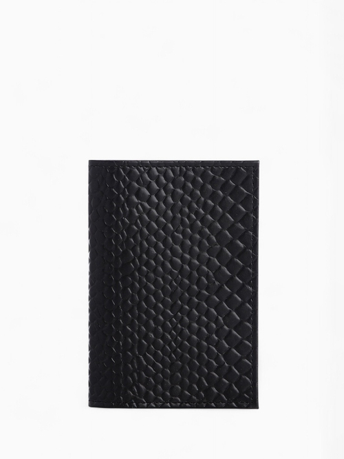 Обложка д/паспорта, 9,5*0,5*13,5, питон черный 3975723