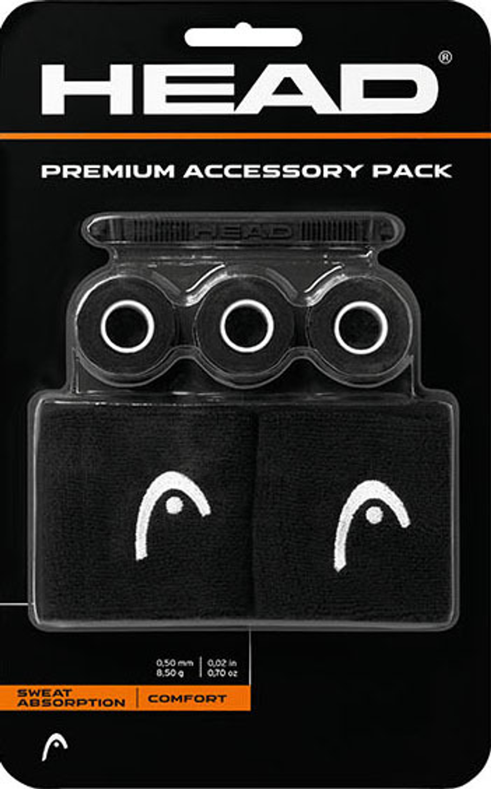 Напульсник теннисный Head New Premium Accesory Pack 3P - черный