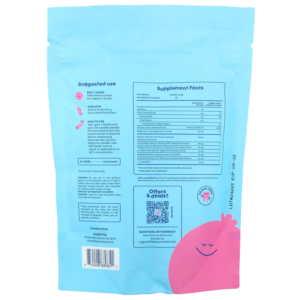 JoySpring, Mood Magic, фруктовый пунш, 25 пакетиков по 7,7 г