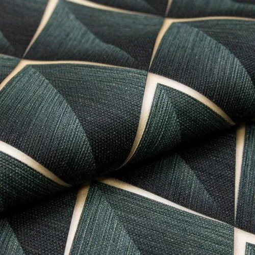 Обои винил горячего тиснения, моющиеся на флизелиновой основе Marvig Modish 1.06м х 10.05м, геометрия, темно-зеленый