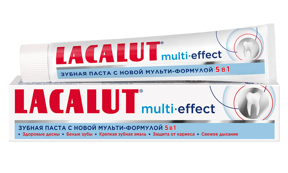 Lacalut Паста зубная 5 в 1 Multi-effect, для комплексного ухода, 75 мл