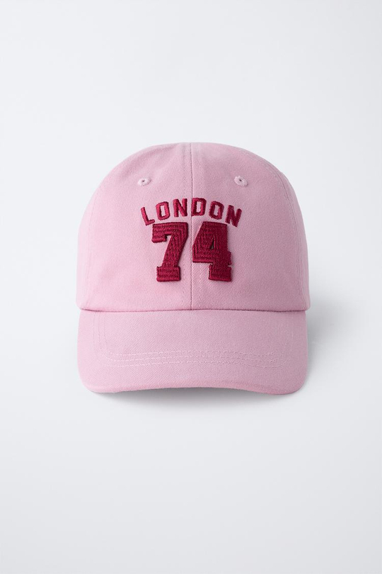 ZARA КЕПКА VARSITY, ЦВЕТ РОЗОВОГО ДЕРЕВА