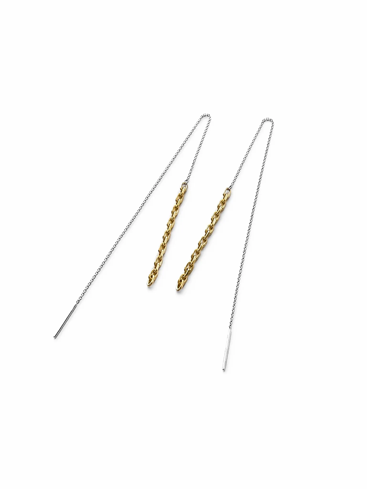 Серебряные серьги-продевки «Зацепила» gold