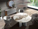Обеденный стол 1148/RT23067 из серебристого дерева, ореха и керамики с мраморной отделкой