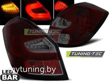 Задние фонари Skoda Fabia 2 red smoke led bar