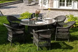 "Эспрессо–150 S" обеденная группа плетеная, цвет графит