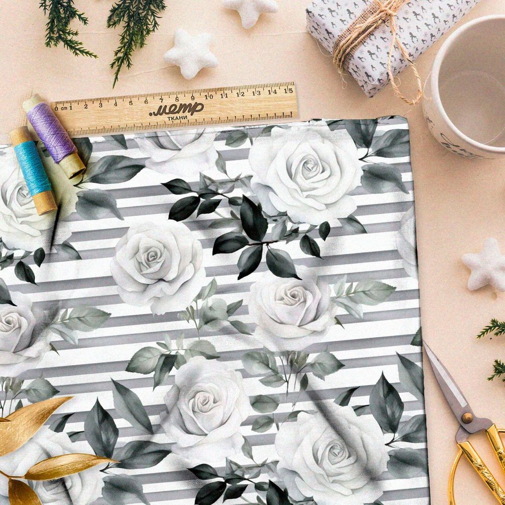 Ткань премиум габардин выцветшая фантазия