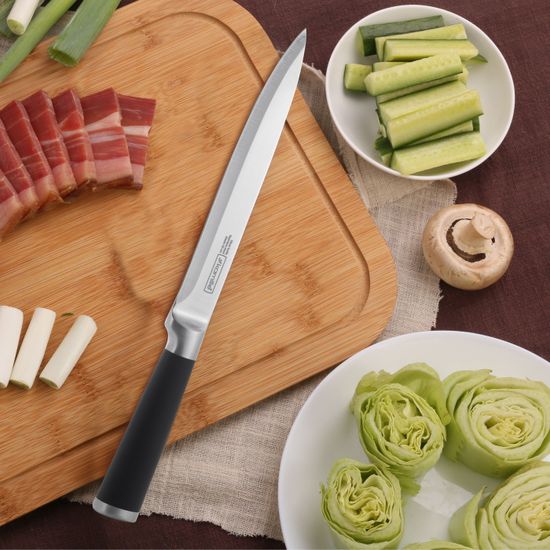 Нож кухонный разделочный для мяса Kamille KM-5191 (лезвие 20 см, рукоятка 14,5 см) из нержавеющей стали