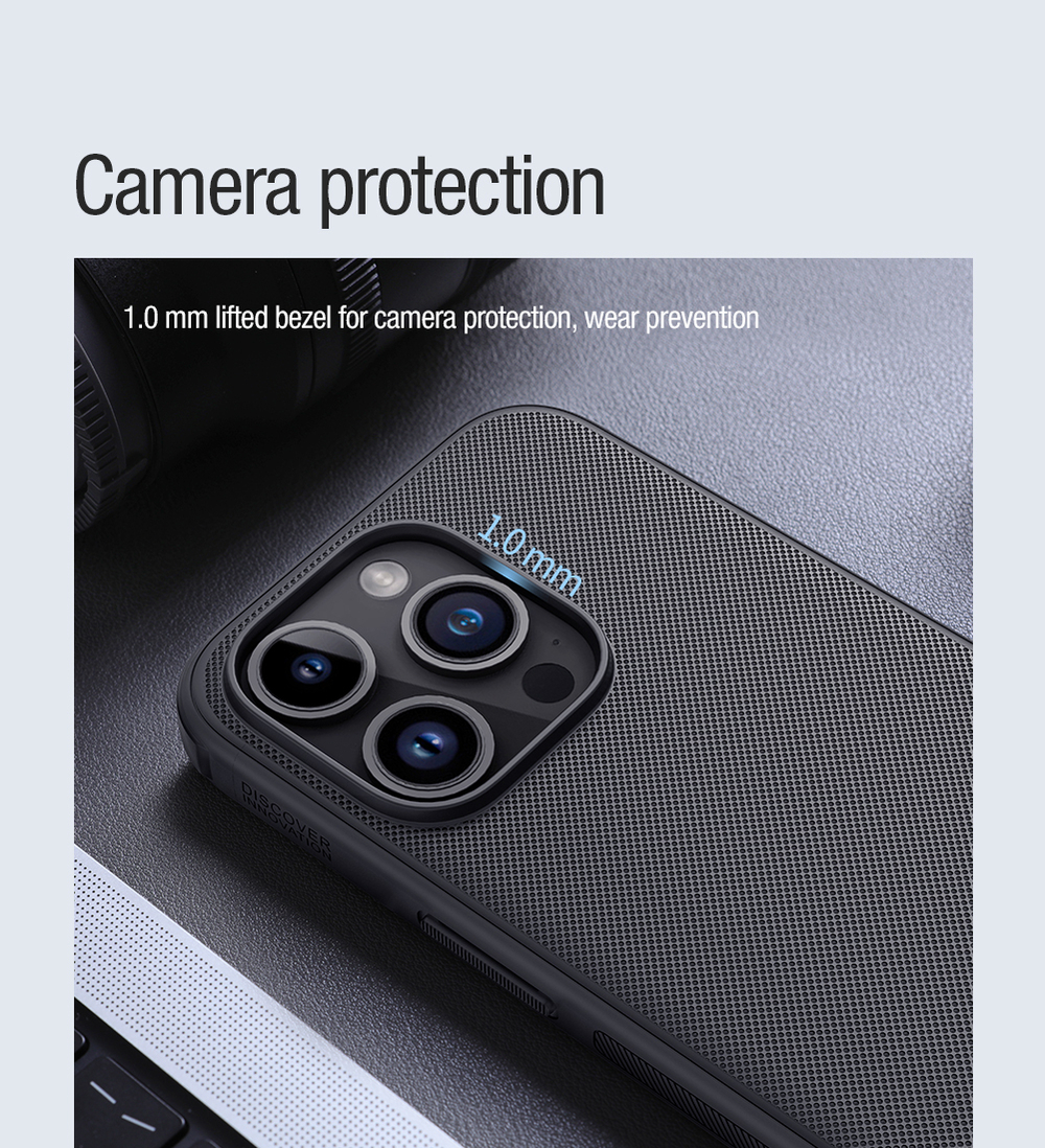 Чехол противоударный от Nillkin c поддержкой беспроводной зарядки MagSafe для iPhone 15 Pro Max, серия Super Frosted Shield Pro Magnetic Case