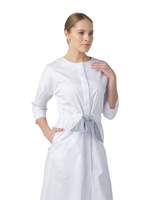 Платье медицинское Dr. Nice с серым поясом, белый, 48