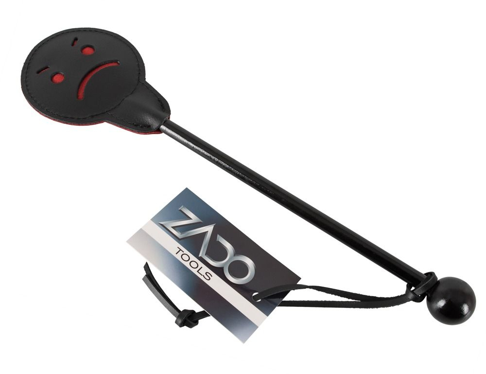 Шлепалка со шлепком в виде смайлика - 36 см. (Цвет: черный с красным)