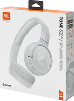 Наушники JBL Tune 520BT, Bluetooth, накладные, белый [jblt520btwht]