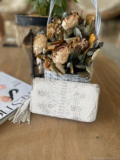 Кошелек из кожи натурального питона с кисточкой WA-237