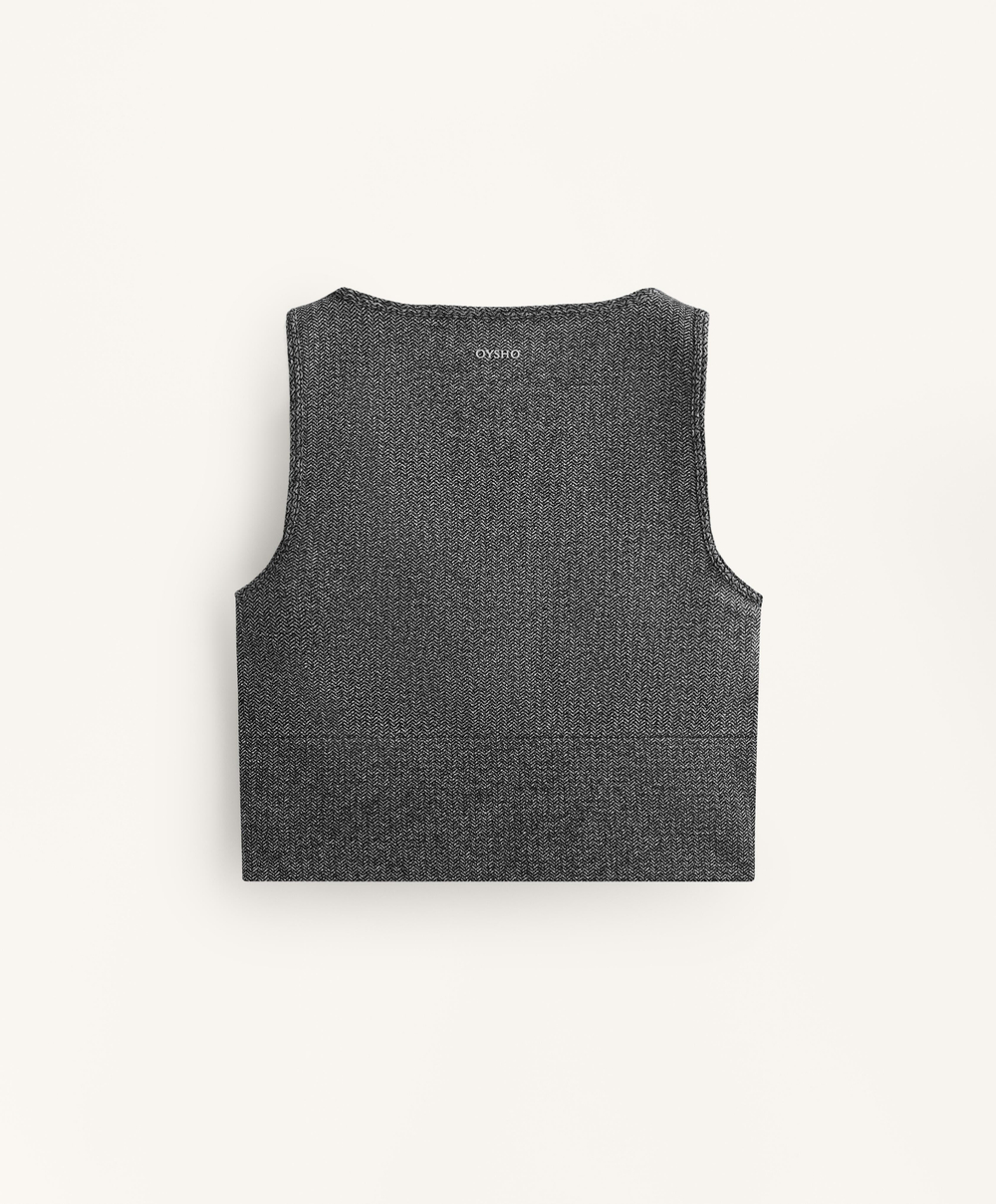 Oysho Бесшовная майка Tank top, темно-серый меланж