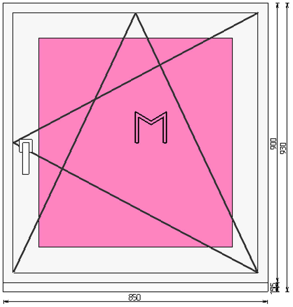 Пластиковое окно 900 х 850 ТермА Эко + Москитная сетка