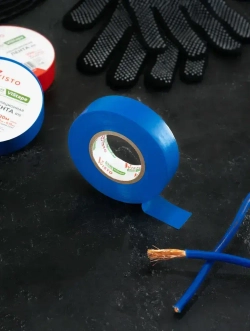 Изоляционная лента Изолента VISTO 19 мм 20 м 150 мкм, висто синяя, профессиональная, 1 шт.