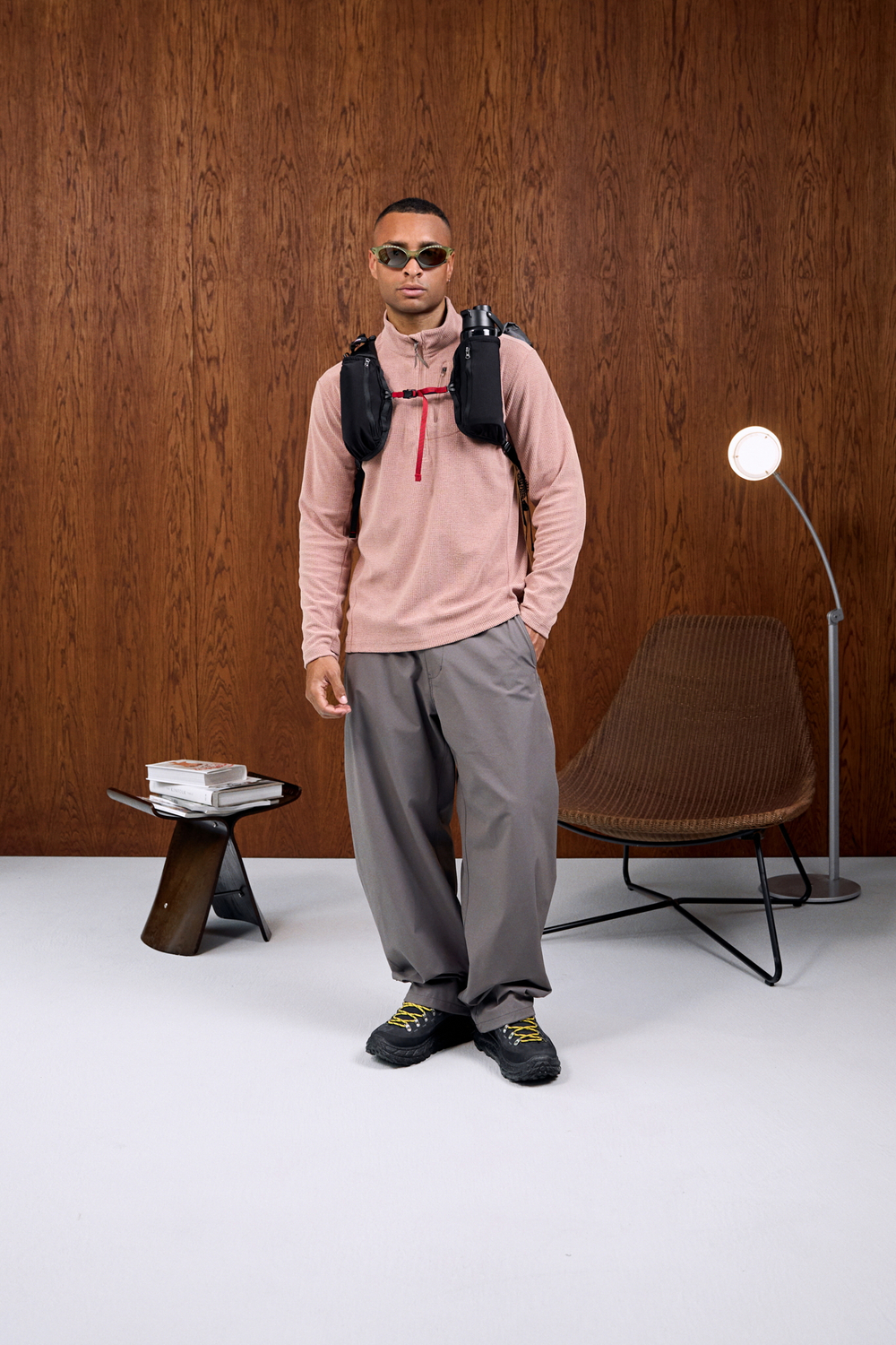 Свитшот Nothomme Blue Monte Stand-Up Collar Checkered Fleece Semi-Zipped Sweatshirt "Gesang Powder"