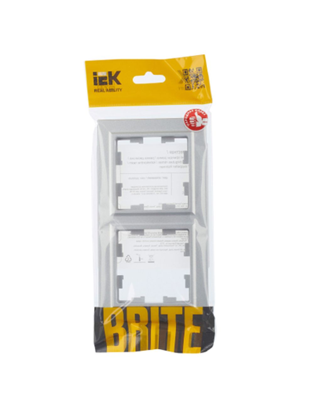 BRITE Рамка 2-местная РУ-2-БрА алюминий IEK