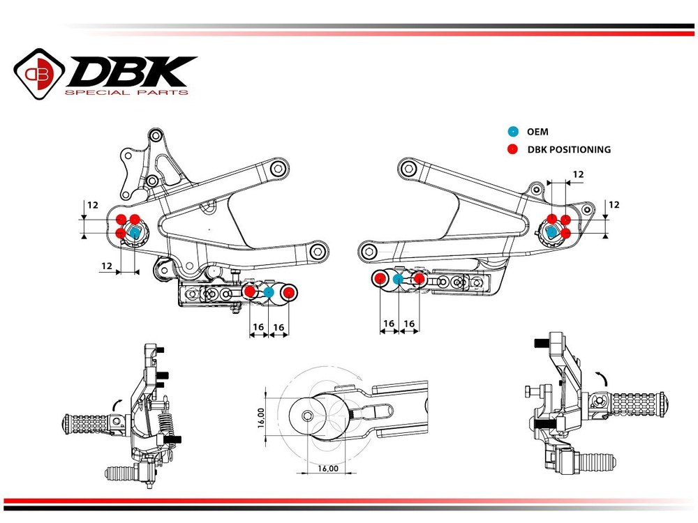 PRV402D DBK ADJUSTABLE REARSETS SBK (P V4 2025)