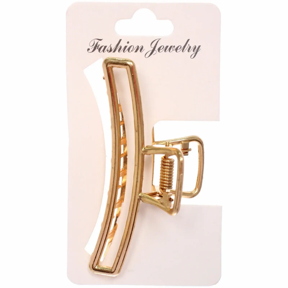 Заколка - краб для волос на блистере «PREMIUM», фиджи, цвет серебро и золото, 8см●