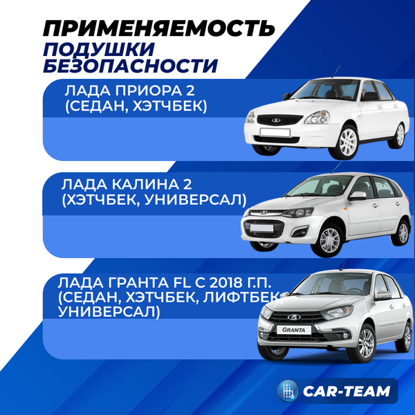 Подушка безопасности водительская AirBag/SRS на Лада Приора 2, Калина 2