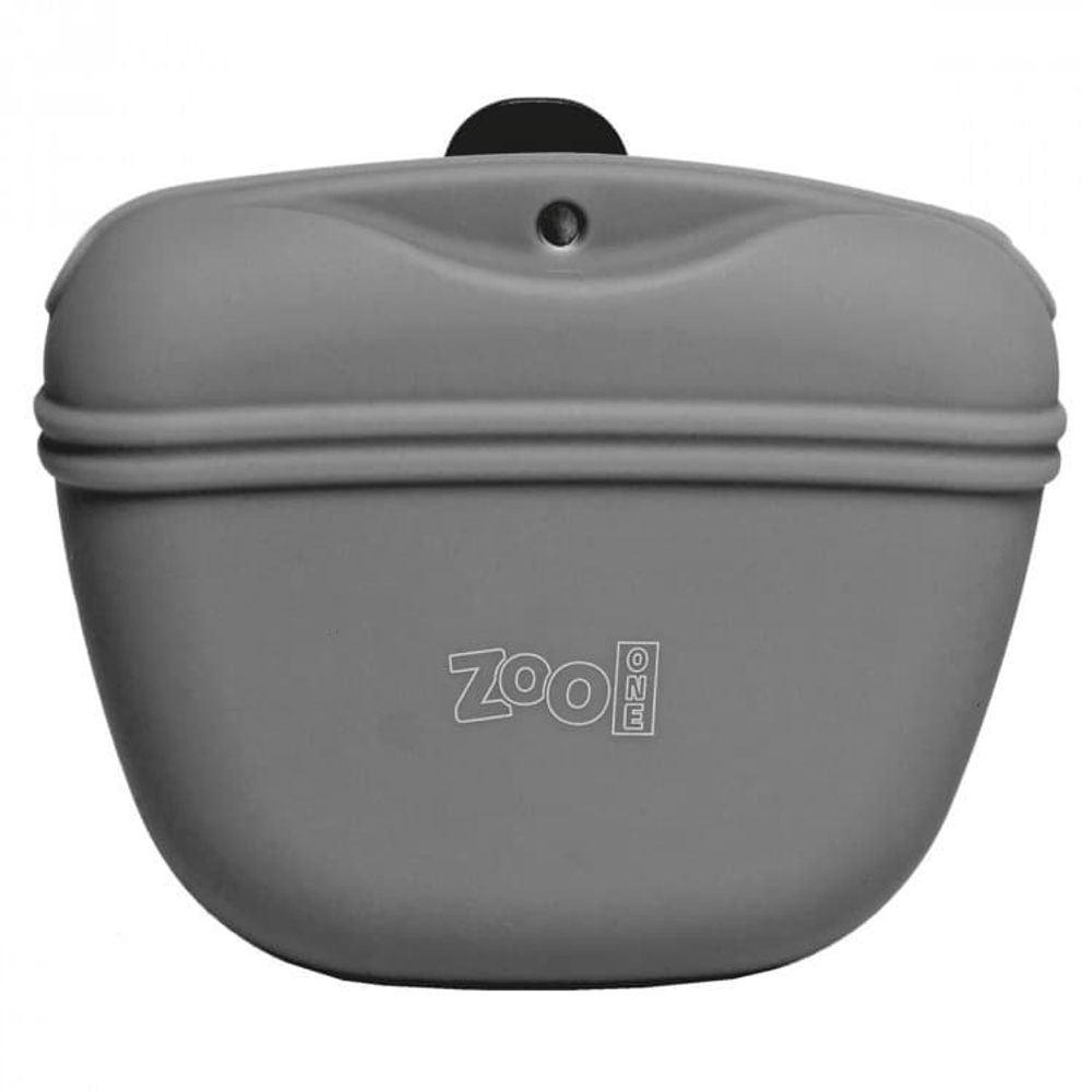 Сумочка для лакомств ZooOne силиконовая с магнитным замком (ТЁМНО-СЕРАЯ)