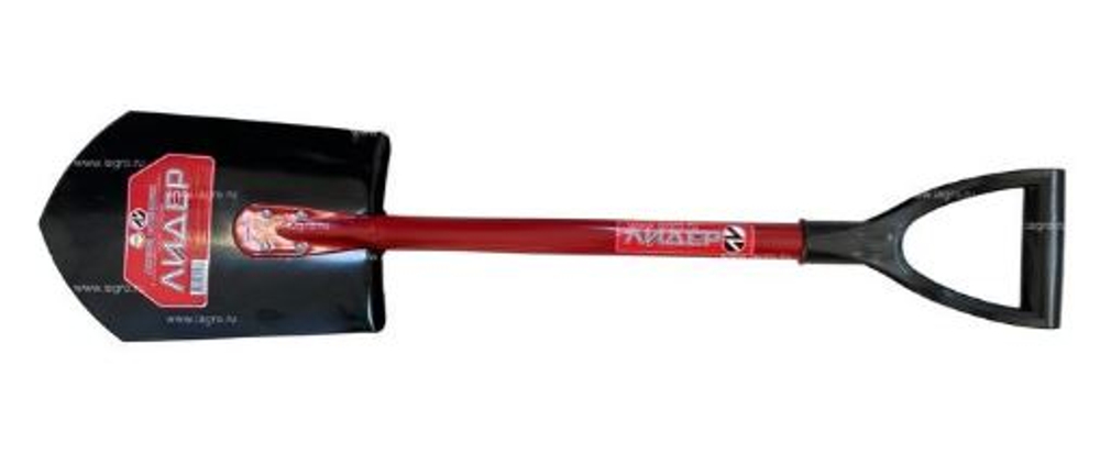 Лопата штыковая   стальная  с укороч. алюм. чер. и  V-ручкой  ЛИДЕР-ШУ /060104