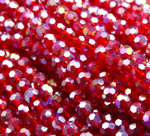 БШ009ДС4 Хрустальные бусины "32 грани", цвет: красный AB прозрачный, размер 4 мм, кол-во: 95-100 шт.