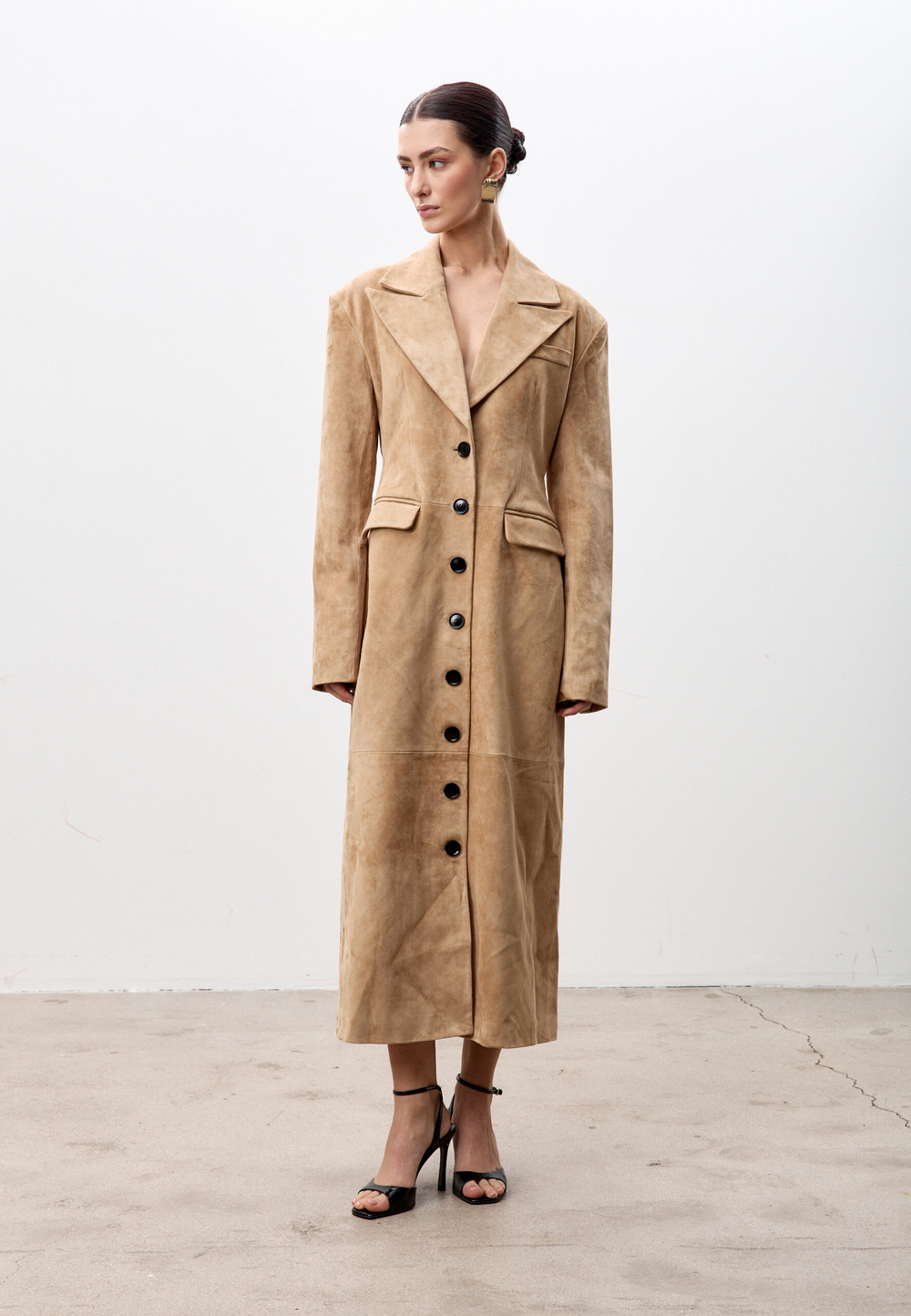 Тренч из натуральной замши