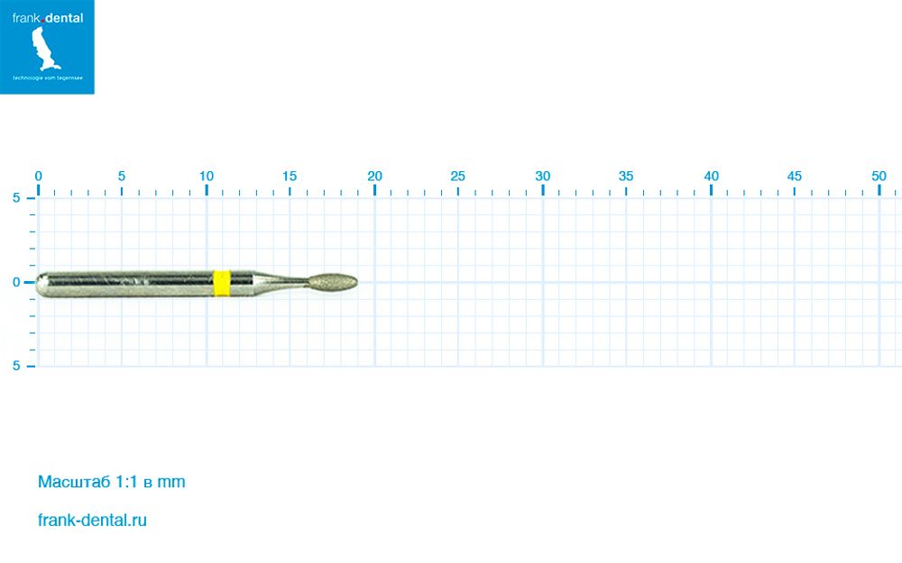 Бор алмазный желтый Frank Dental типа FG - D.379.012.C.FG