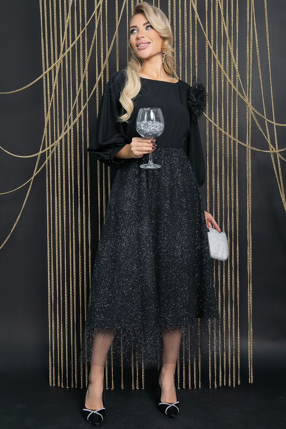 Платье Звездный город (черное) П11727 LT Collection