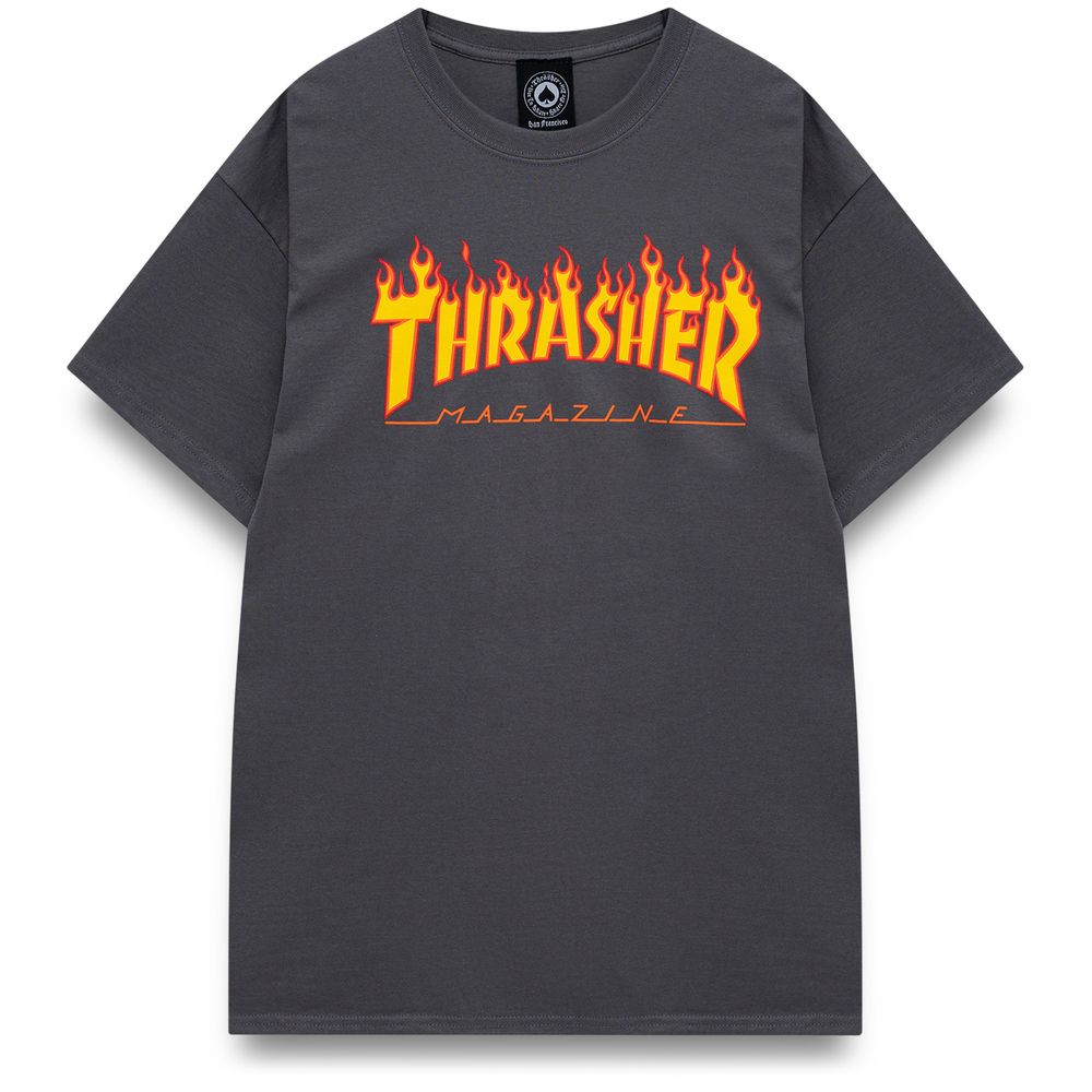 Футболка Thrasher Flame Logo Charcoal Grey