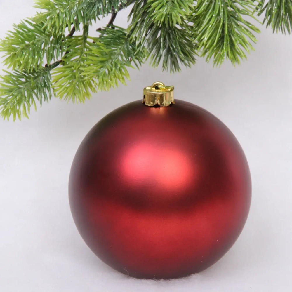 Новогодний шар 15 см «Матовый», темный рубин