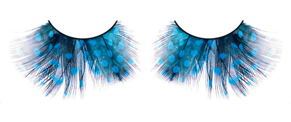Ресницы голубые (перья) (Цвет: черный, голубой)