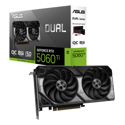 Видеокарта ASUS GeForce RTX5060 Ti  8Gb, DUAL OC GDDR7 128-bit 1xHDMI 3xDP DUAL-RTX5060TI-O8G