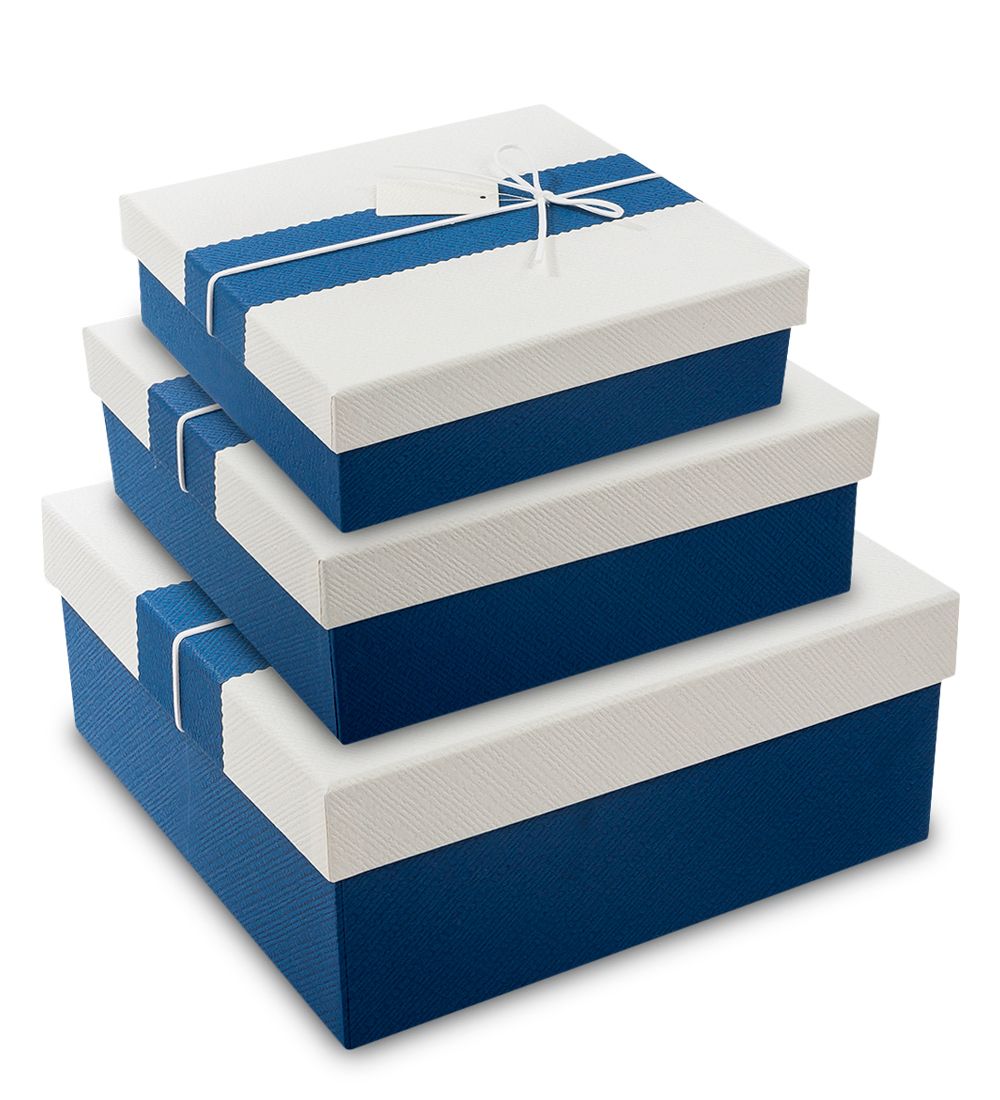 Packing Symphony WF-36-B Набор коробок из 3шт «Прямоугольник» цв.син./бел.
