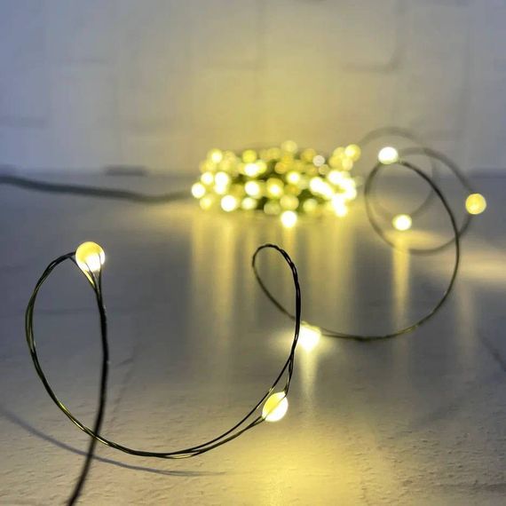 Гирлянда Капли 100 теплых белых макро ламп, 1000 см., 8 режимов, Christmas DeLuxe (87759)