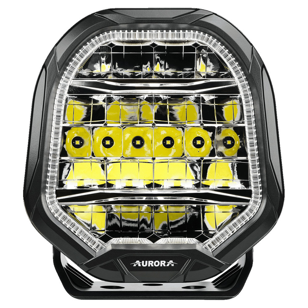 Светодиодные фары Aurora комбинированный свет, с рефракционным отражателем, с ДХО белый и янтарный свет