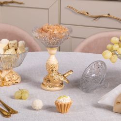 Сахарница стеклянная с крышкой Терра Сонг Айвори