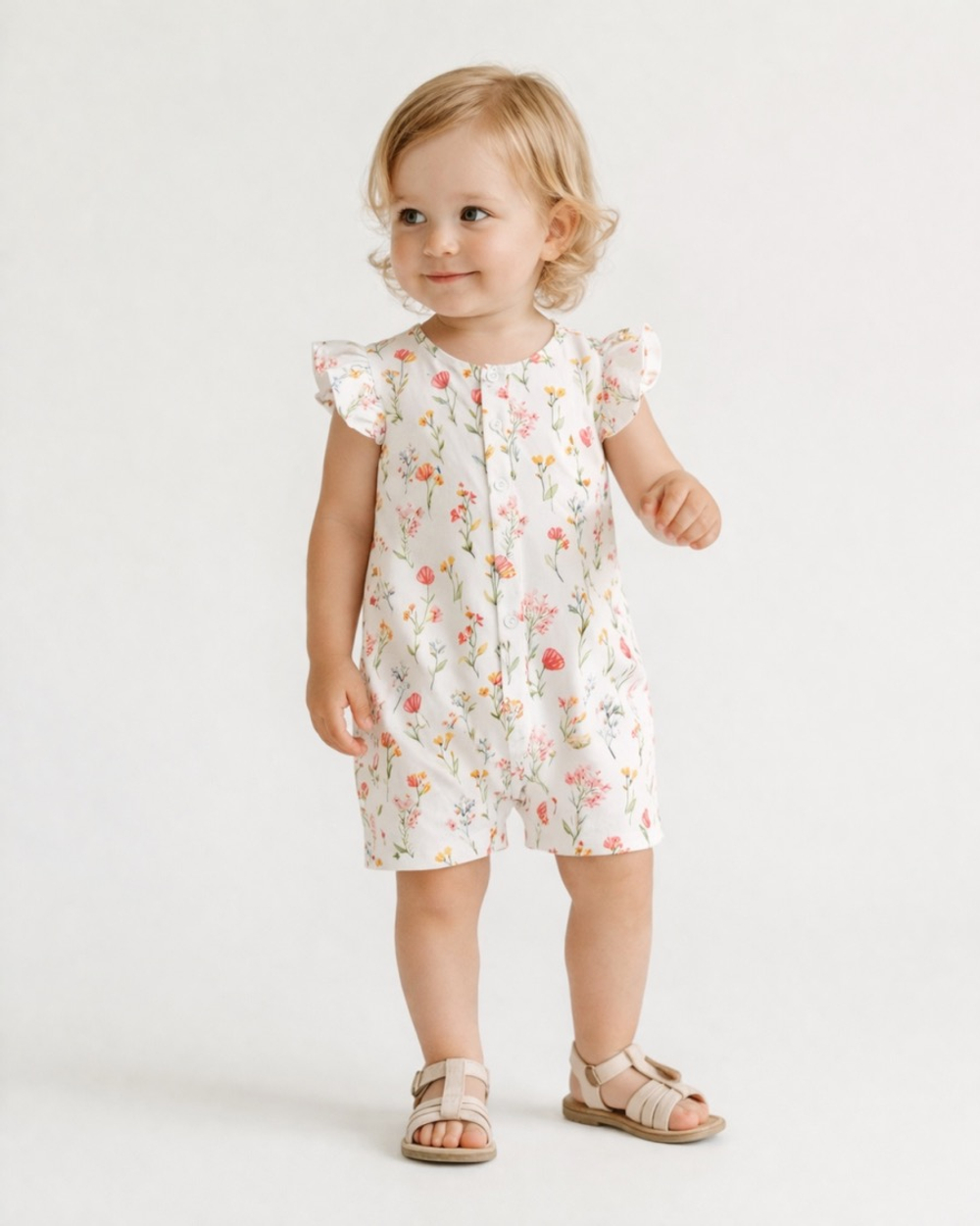 Песочник для девочки "Цветочная полянка", Кремовый