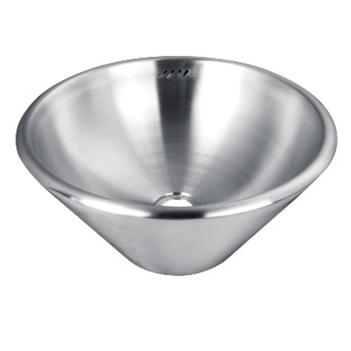 Умывальник с переливом и сливным клапаном нерж. сталь NOFER 13060.S матовый