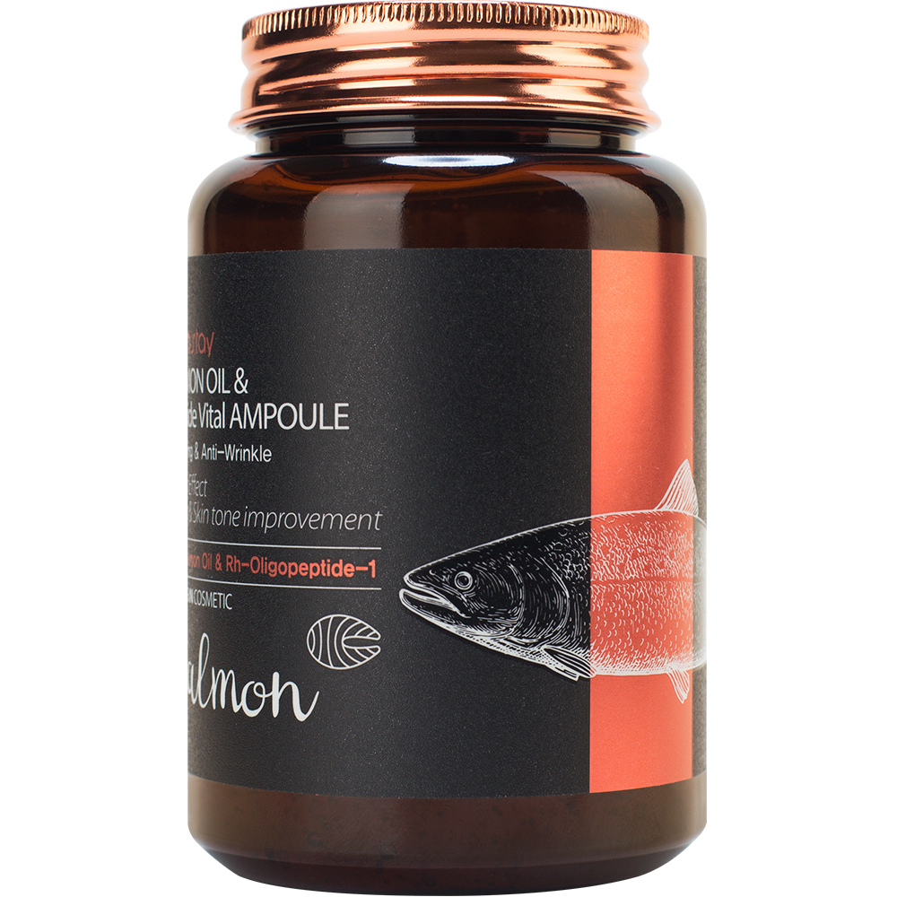 Сыворотка ампульная для лица FarmStay Salmon Oil & Peptide Vital Масло лосося и пептидами