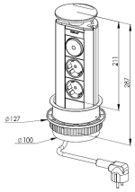 Встраиваемая розетка Evoline Port 931.00.006, серебристая.