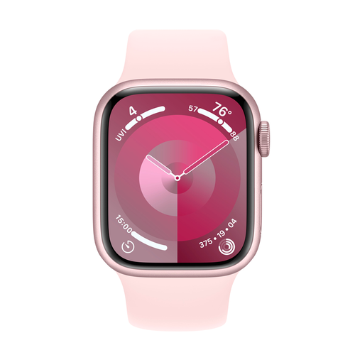 Умные часы Apple Watch Series 9 GPS, 41mm, Aluminium Case with Sport Band S/M, Pink (Розовый)
