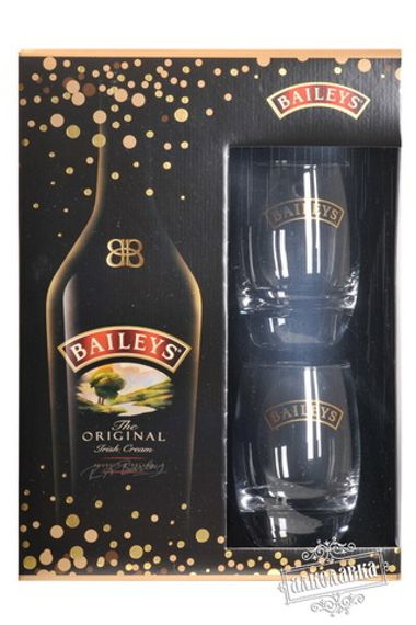 Baileys Original. Liquor. Set with 2 glasses 0.7 L 17%
