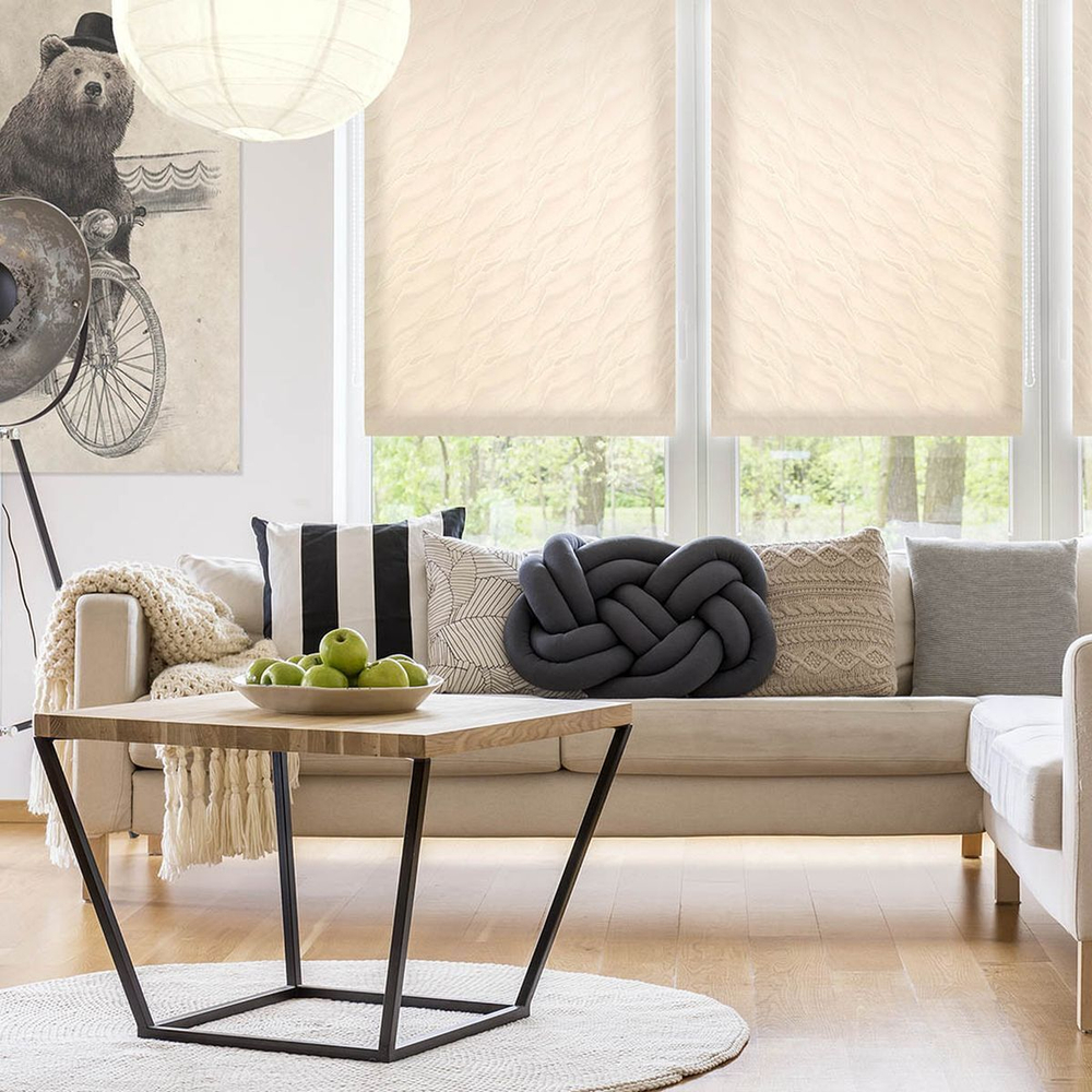 Рулонная штора Веда жаккард, 170х140 см, шир.крепл. 144 см, беж, СРШ-03-834