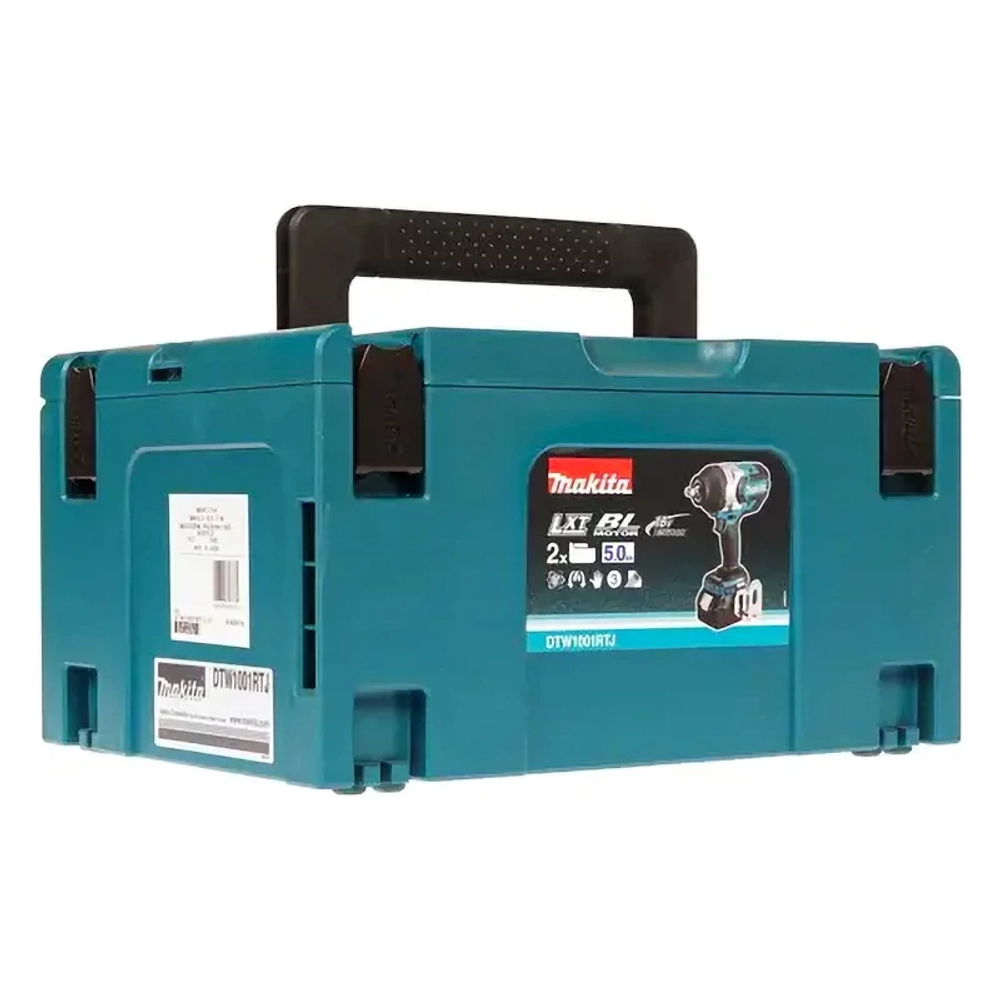 Makita DTW1001RTJ аккумуляторный ударный гайковерт (2 x 5 Ач, ЗУ)