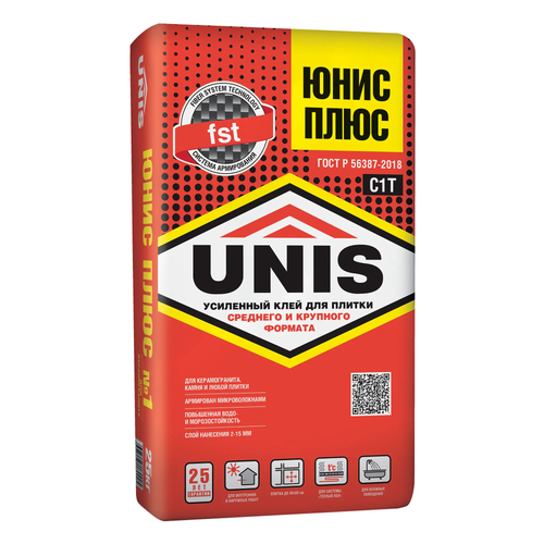 Клей для плитки Юнис (Unis) Плюс 25кг //