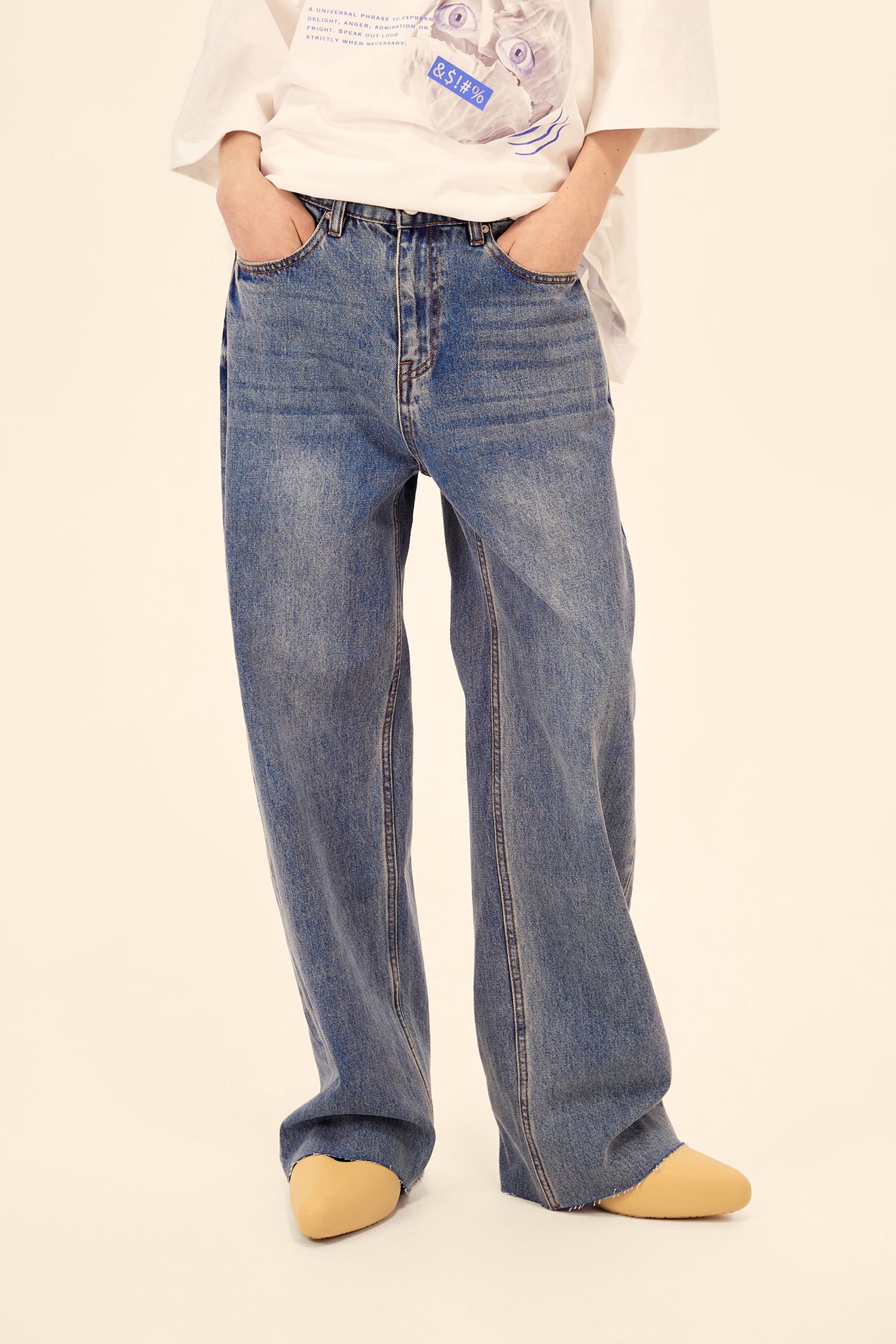 Широкие джинсы (Утро после свиданки), синие